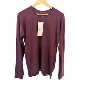 Sweaty‎ Betty Athlete Seamless Workout Top Burgundy XL Lightweight Sweat Wicking